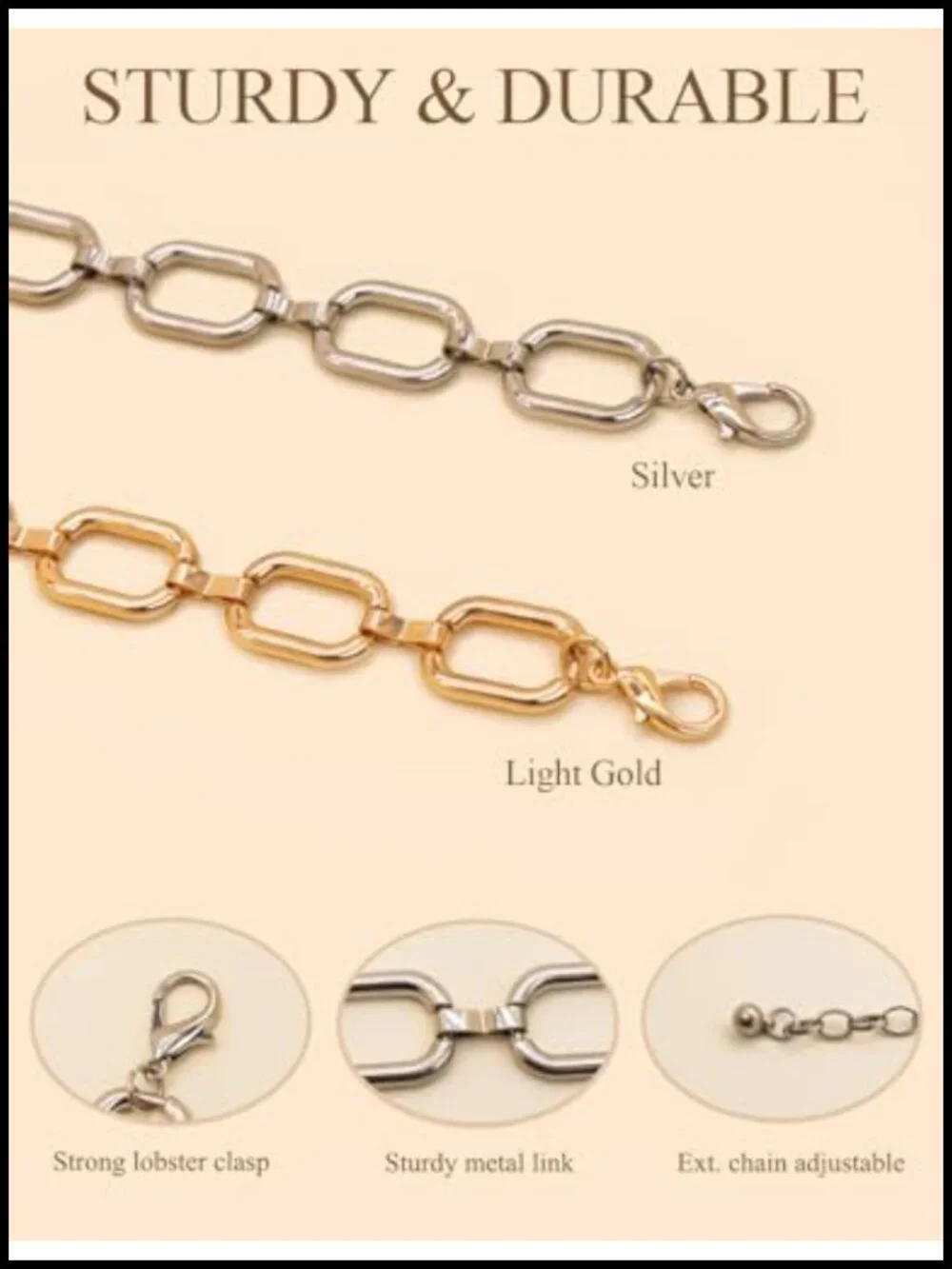Thick Gold Metal Chain Waist Belt with Clasp Closure